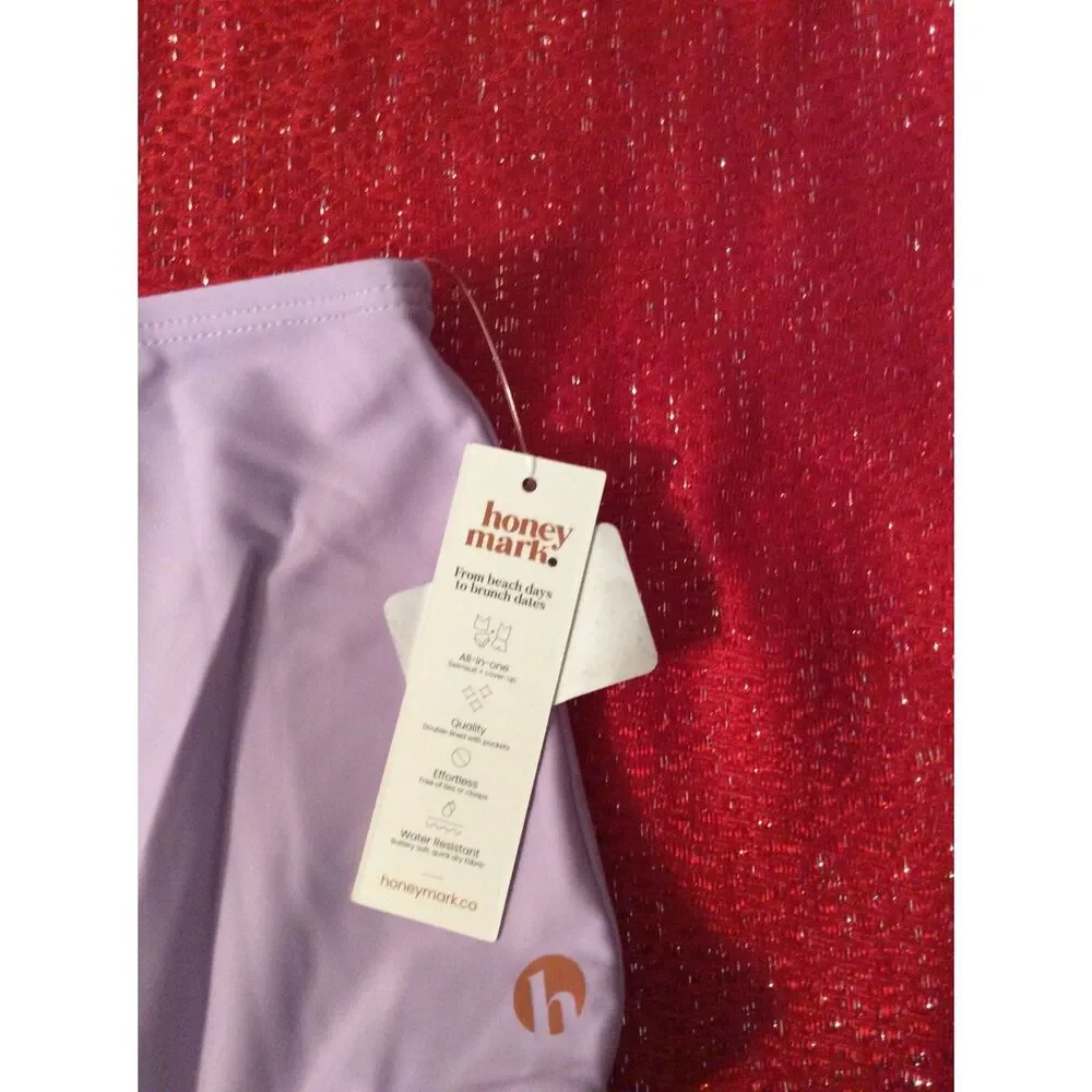New NWT Honey mark Lavender High Waist Bottom swimwear Medium M